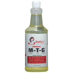 Shapley's envase frontal 32 oz que muestra tamaño y etiqueta, práctico para establos