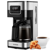 SHARDOR cafetera frontal plateada mostrando diseño compacto y controles