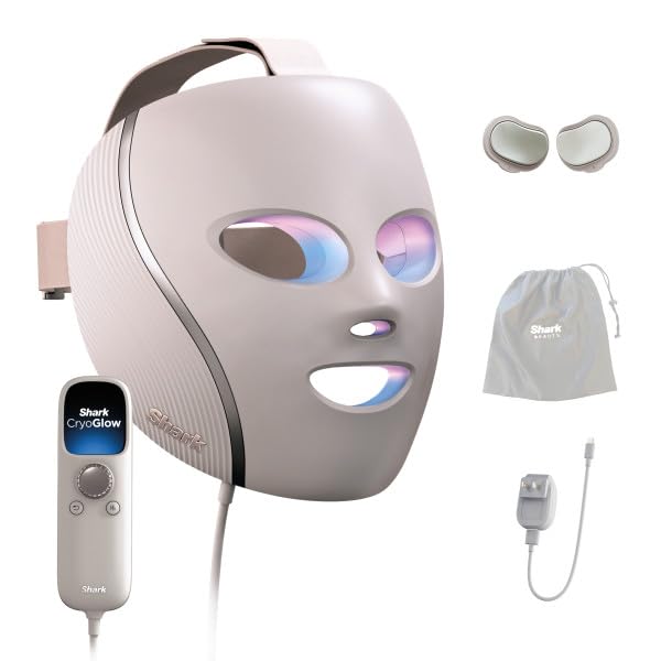 Shark CryoGlow front view in Rose Glow showing full mask and fit benefits
