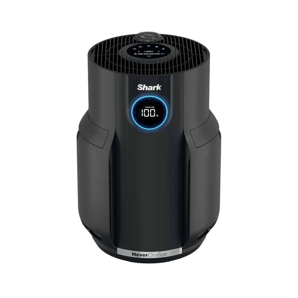 Shark HP152 front view showing charcoal finish and air intake, highlighting compact efficiency