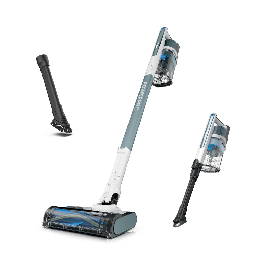 Shark IZ377H front view showing slim cordless stick and docking benefit