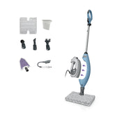 Shark S3972BRN front view showing upright mop and blue finish, easy maneuvering