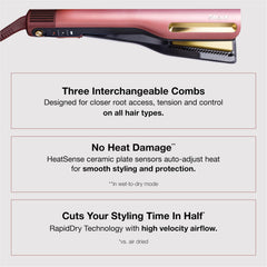 Shark SilkiPro precision comb attachment creating smooth tension for sleek results