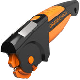Sharp Pebble Orange Ninja frente y empaque compacto, ideal para guardado