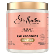 Shea Moisture tarro frontal mostrando el envase y beneficio de definición