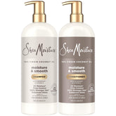 Shea Moisture vista frontal del set grande mostrando los envases y beneficio de gran cantidad