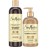 Shea Moisture envase frontal del set con beneficios de reparación