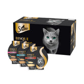Sheba bisque front packaging showing variety pack and product benefits