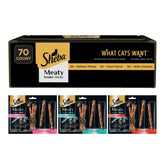 Sheba paquete frontal mostrando 70 unidades y conveniencia