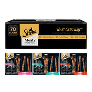 Sheba paquete frontal mostrando 70 unidades y conveniencia