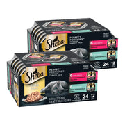 Sheba front packaging salmon and tuna twin-pack showing brand and flavor benefits