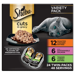 Sheba empaque frontal mostrando multipack y conveniencia