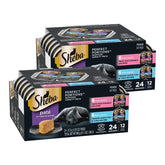 Sheba front packaging showing seafood pack and balanced portions benefit