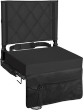 Sheenive front view padded bleacher seat showing full depth and support