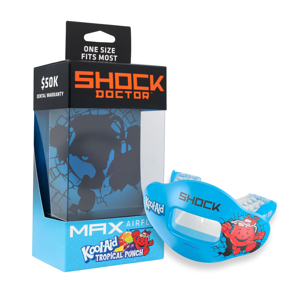 Shock Doctor frente del empaque mostrando diseño y sabores beneficioso