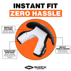 Shock Doctor textura del polímero flexible, comodidad y ajuste sin moldear