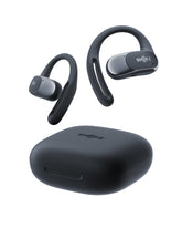 SHOKZ OpenFit Air front view showing compact earbuds and charging case, comfortable design benefit