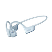 SHOKZ OpenRun Pro 2 front view showing open-ear design and secure fit benefit
