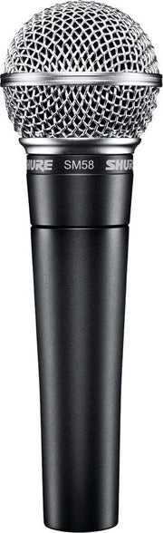 Shure SM58 Pro vista frontal mostrando forma y diseño para claridad vocal