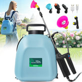 SideKing backpack front view showing controls and battery indicator for efficient spraying