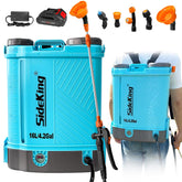 SideKing front view backpack sprayer showing tank and straps for comfortable use