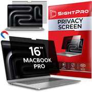 SightPro front view showing full privacy screen and MacBook fit benefit