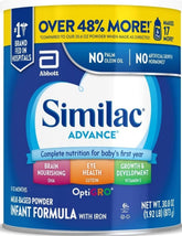 Similac envase frontal mostrando fórmula Advance y beneficios nutricionales