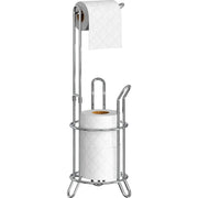 Simple Houseware chrome front view showing compact stand and storage convenience