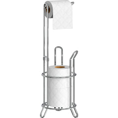 Simple Houseware chrome front view showing compact stand and storage convenience