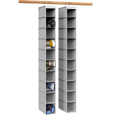 Simple Houseware front view of gray hanging shoe organizer showing compact storage benefit