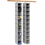 Simple Houseware front view of gray hanging shoe organizer showing compact storage benefit