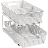 Simple Houseware front view showing white two-tier organizer and easy access