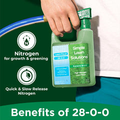 Simple Lawn Solutions aplicador conectado listo para dosificar y cubrir hasta 3,200 pies cuadrados