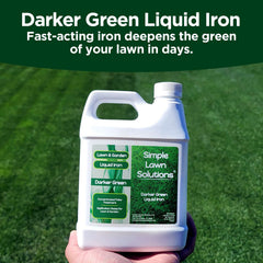 Simple Lawn Solutions etiqueta con instrucciones y beneficios claros