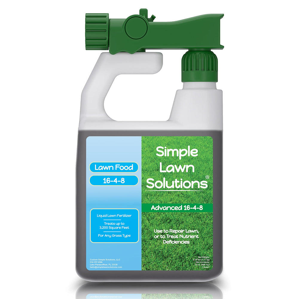 Simple Lawn Solutions envase frontal 32 oz mostrando etiqueta y tamaño práctico