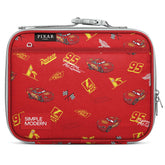 Simple Modern Hadley front view showing Disney Cars print and zipper closure