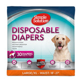 Simple Solution empaque frontal del paquete mostrando 30 pañales y beneficios