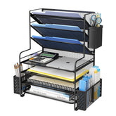 Simple Trending front view of 7 tier organizer showing organized letter trays and compact footprint