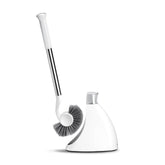 simplehuman cepillo para inodoro vista frontal, almacenamiento discreto