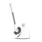 simplehuman cepillo para inodoro vista frontal, almacenamiento discreto