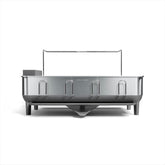 simplehuman front view of full-size dish rack showing capacity and finish