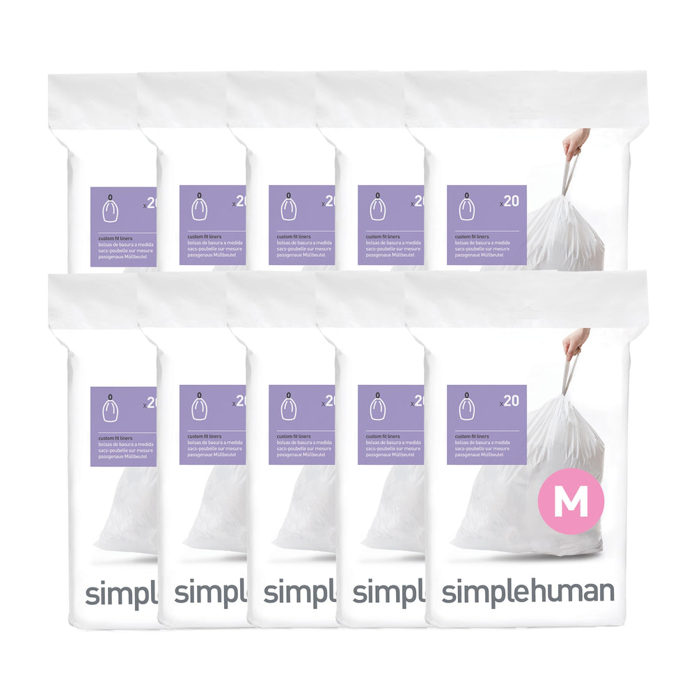 simplehuman pack front showing Code M liners and tidy storage benefit
