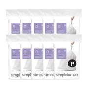 simplehuman front packaging showing Code P liners and quick-dispense convenience