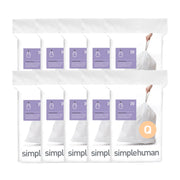 simplehuman front packaging showing Code Q liners and tidy storage benefit