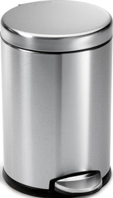 simplehuman front view brushed stainless shows compact design and tidy look
