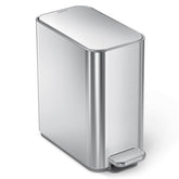 simplehuman slim step can front view showing compact profile and tidy look