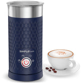 SIMPLETASTE front view showing compact blue frother and easy access — quick café results