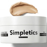 Simpletics envase frontal mostrando diseño y tamaño práctico