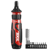 Skil atornillador frontal mostrando diseño compacto y controles fáciles