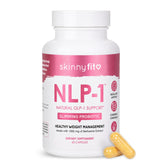SkinnyFit bottle front view showing clean label and 30-serving claim for convenience